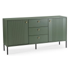 Komoda SOFT 154 cm Dwudrzwiowa z Szufladami Ryflowana Zielona