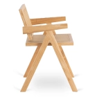 Krzesło MADERA Dąb/Beż Ażurowe