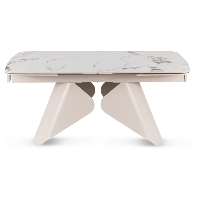 Stół Ceramiczny Rozkładany VERONA 160-240 cm Biały Marmur/Kaszmir