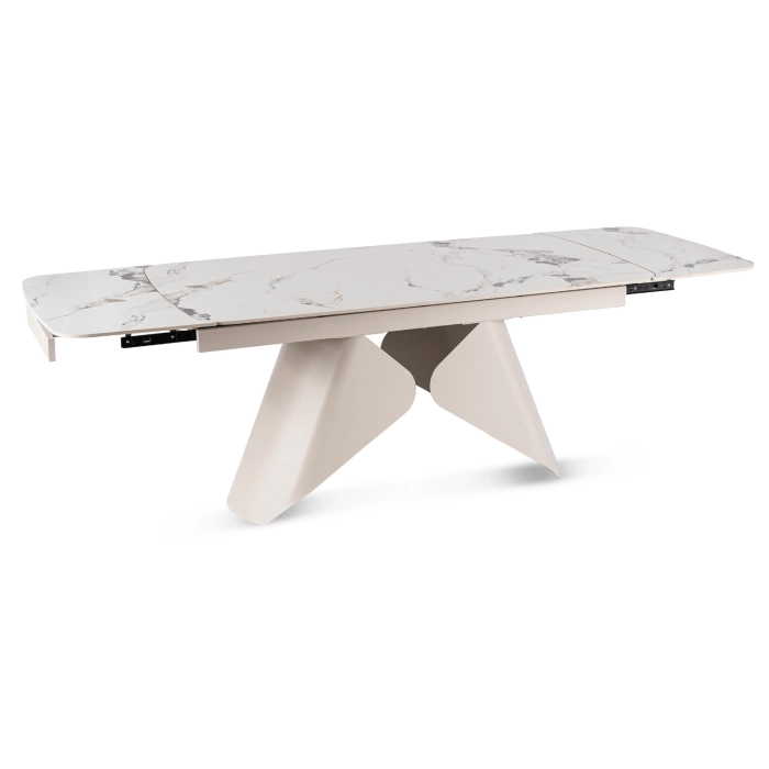 Stół Ceramiczny Rozkładany VERONA 160-240 cm Biały Marmur/Kaszmir