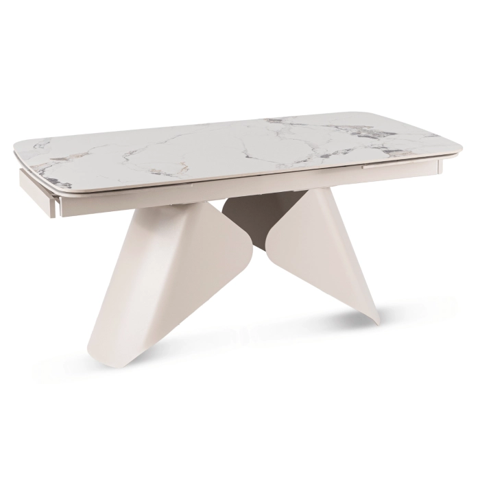Stół Ceramiczny Rozkładany VERONA 160-240 cm Biały Marmur/Kaszmir
