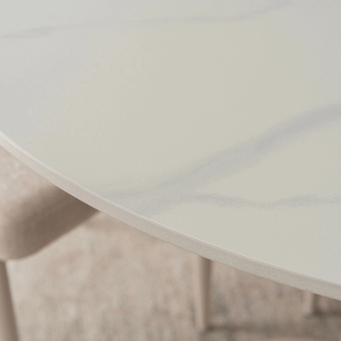 Stół SANDER 89 cm Ceramiczny Biały/Kaszmir