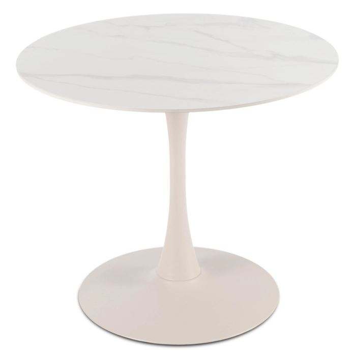 Stół SANDER 89 cm Ceramiczny Biały/Kaszmir