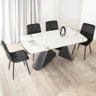 Stół VERONA Ceramiczny Rozkładany 160-240 cm Biały Marmur/Czarny