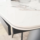 Stół VERONA Ceramiczny Rozkładany 160-240 cm Biały Marmur/Czarny