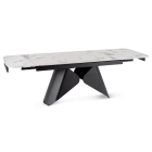 Stół VERONA Ceramiczny Rozkładany 160-240 cm Biały Marmur/Czarny