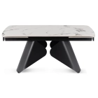 Stół VERONA Ceramiczny Rozkładany 160-240 cm Biały Marmur/Czarny