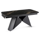Stół VERONA Ceramiczny Rozkładany 160-240 cm Czarny Marmur/Czarny