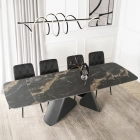 Stół VERONA Ceramiczny Rozkładany 160-240 cm Czarny Marmur/Czarny