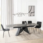 Stół VERONA Ceramiczny Rozkładany 160-240 cm Czarny Marmur/Czarny