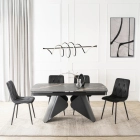 Stół VERONA Ceramiczny Rozkładany 160-240 cm Czarny Marmur/Czarny