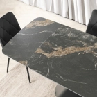Stół VERONA Ceramiczny Rozkładany 160-240 cm Czarny Marmur/Czarny
