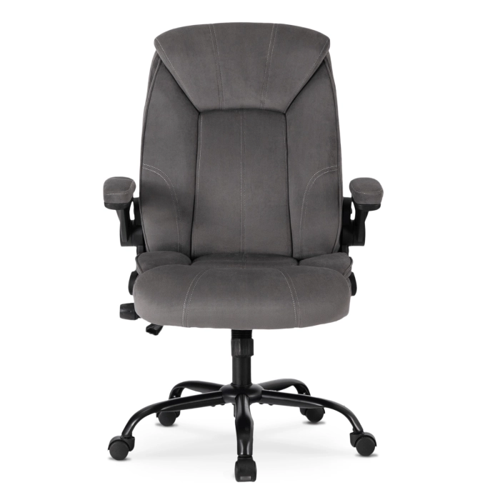 Fotel Obrotowy COMFORT Szary Welurowy