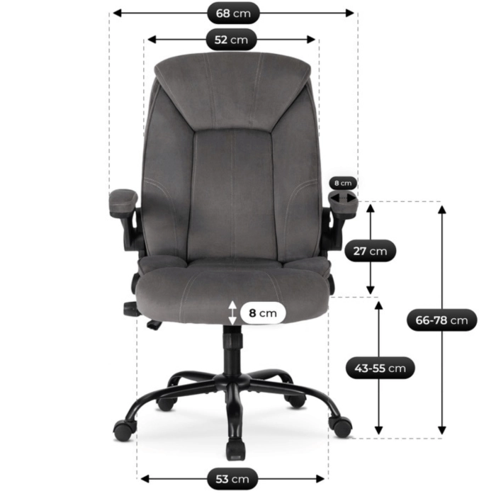 Fotel Obrotowy COMFORT Szary Welurowy