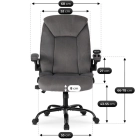 Fotel Obrotowy COMFORT Szary Welurowy