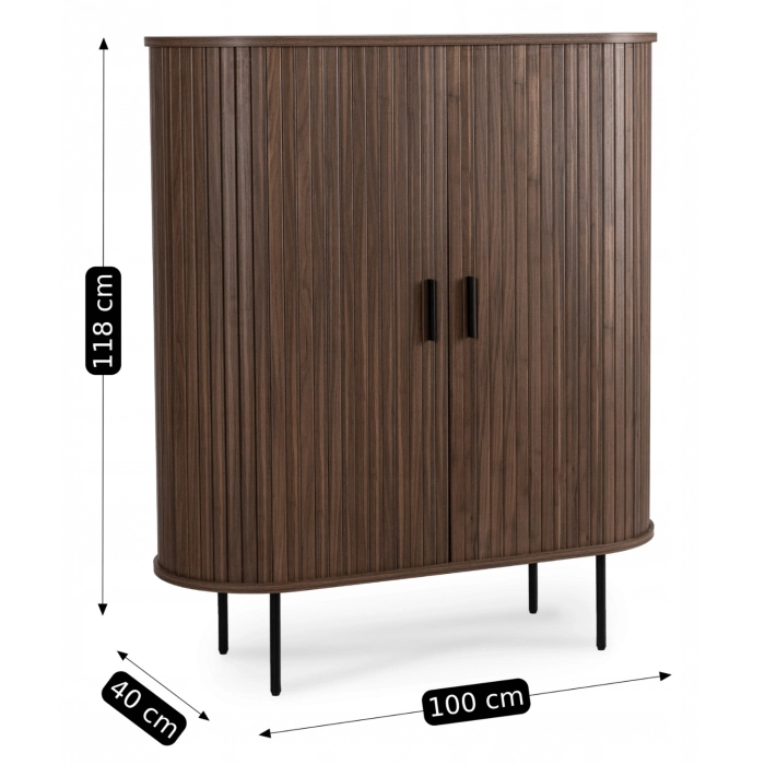 Komoda TRISH 100 cm Dwudrzwiowa Rozsuwana Orzech