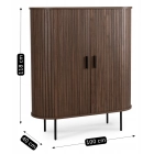Komoda TRISH 100 cm Dwudrzwiowa Rozsuwana Orzech