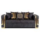 Sofa PALLAZO 3S Trzyosobowa Czarny/Złoty
