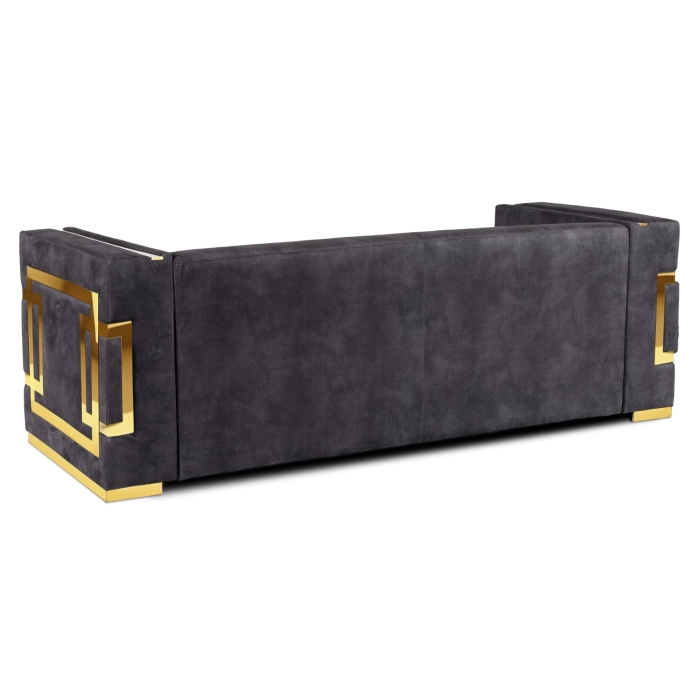 Sofa PALLAZO 3S Trzyosobowa Czarny/Złoty