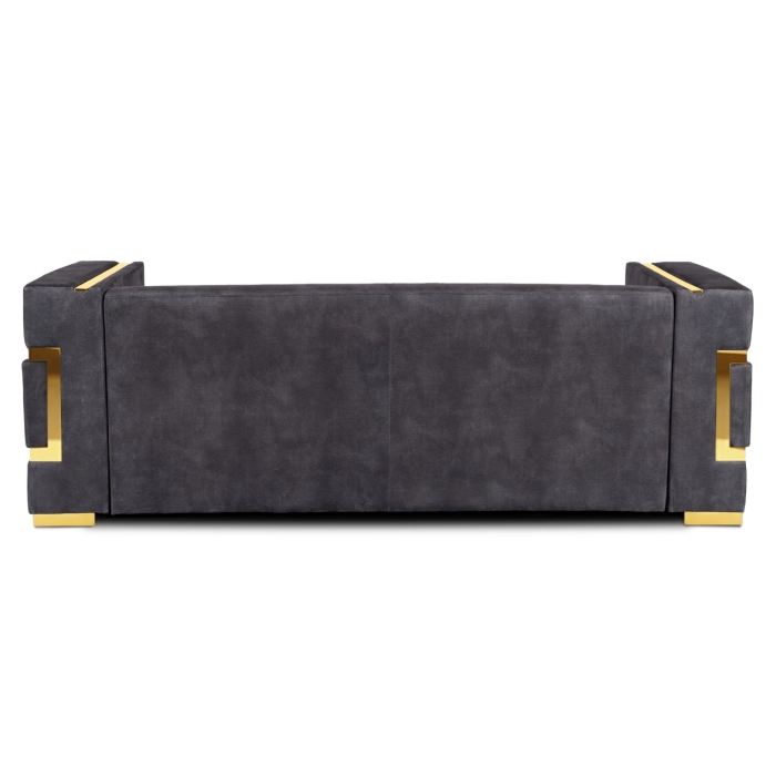 Sofa PALLAZO 3S Trzyosobowa Czarny/Złoty