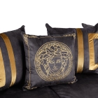 Sofa PALLAZO 3S Trzyosobowa Czarny/Złoty