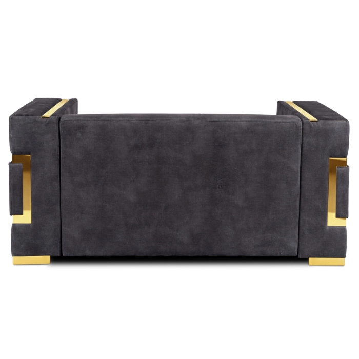 Sofa PALLAZO 2S Dwuosobowa Czarny/Złoty