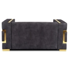 Sofa PALLAZO 2S Dwuosobowa Czarny/Złoty