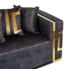 Sofa PALLAZO 2S Dwuosobowa Czarny/Złoty
