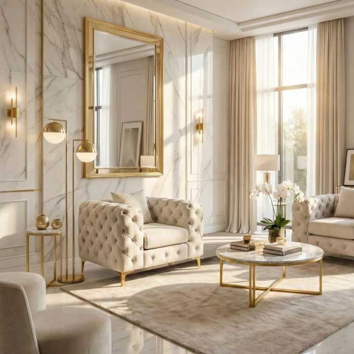 Fotel SORRENTO 1S Kremowy Welurowy