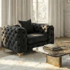 Fotel SORRENTO 1S Czarny Welurowy