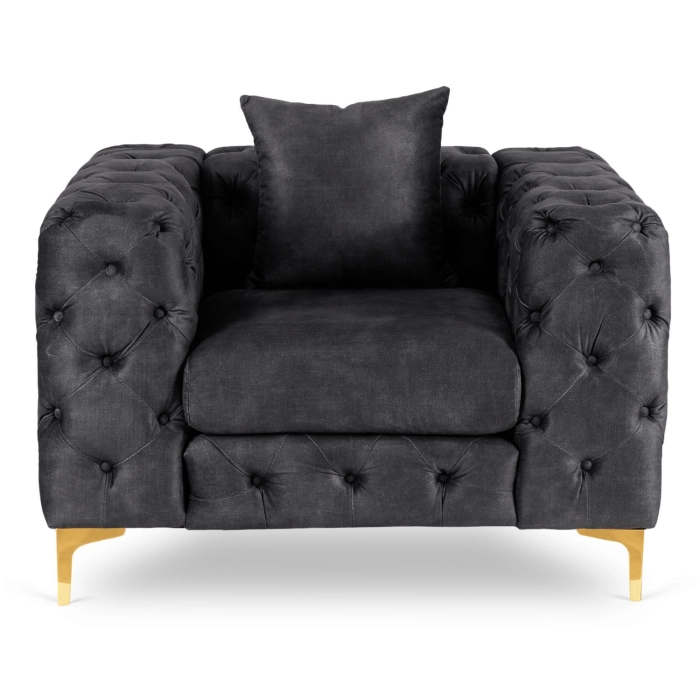 Fotel SORRENTO 1S Czarny Welurowy