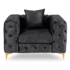 Fotel SORRENTO 1S Czarny Welurowy