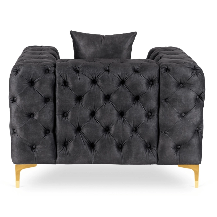 Fotel SORRENTO 1S Czarny Welurowy