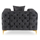 Fotel SORRENTO 1S Czarny Welurowy