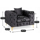 Fotel SORRENTO 1S Czarny Welurowy