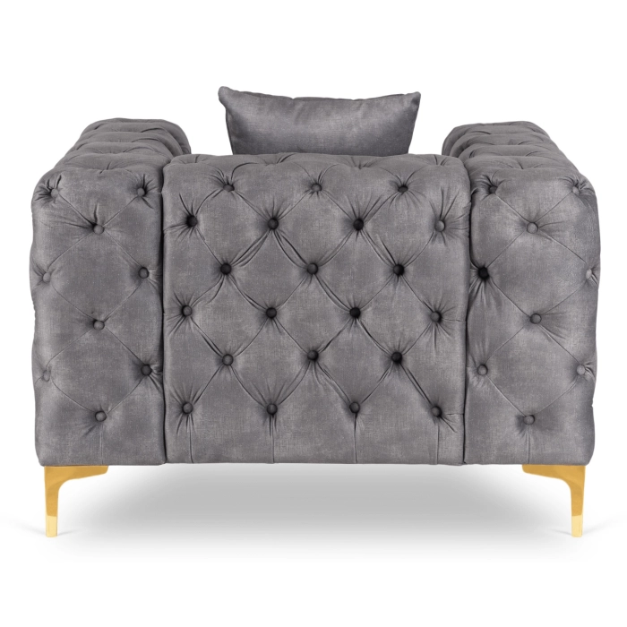 Fotel SORRENTO 1S Szary Welurowy