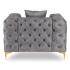 Fotel SORRENTO 1S Szary Welurowy