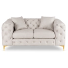 Sofa SORRENTO 2S Dwuosobowa Kremowa Welurowa