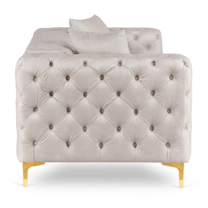 Sofa SORRENTO 2S Dwuosobowa Kremowa Welurowa