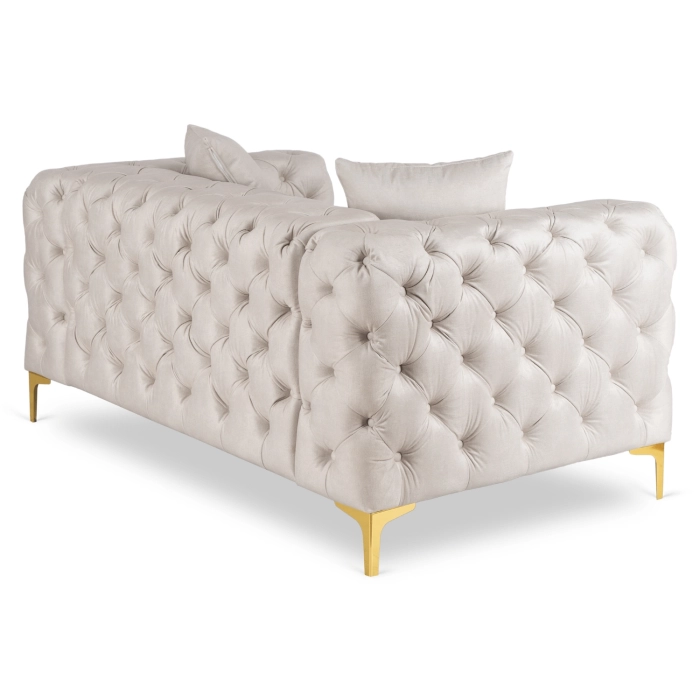 Sofa SORRENTO 2S Dwuosobowa Kremowa Welurowa