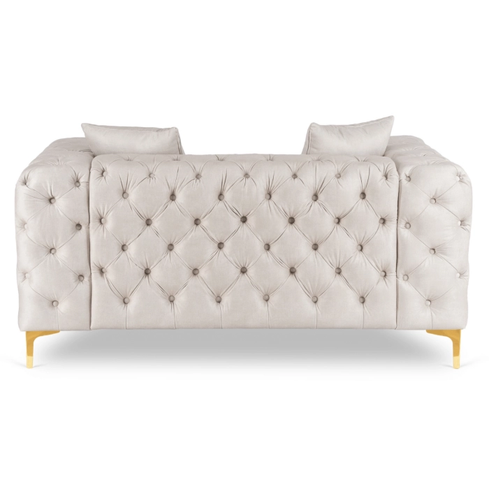 Sofa SORRENTO 2S Dwuosobowa Kremowa Welurowa