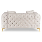 Sofa SORRENTO 2S Dwuosobowa Kremowa Welurowa