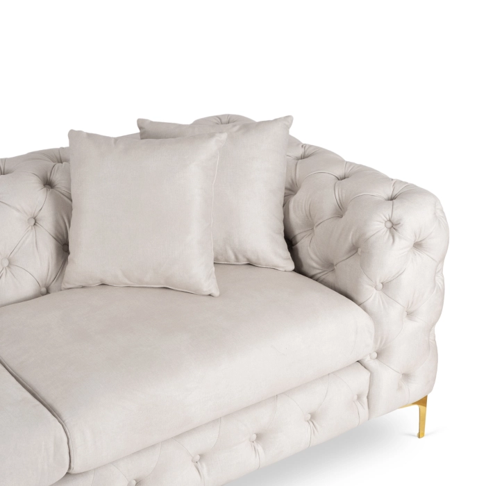 Sofa SORRENTO 2S Dwuosobowa Kremowa Welurowa