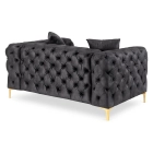 Sofa SORRENTO 2S Dwuosobowa Czarna Welurowa