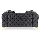 Sofa SORRENTO 2S Dwuosobowa Czarna Welurowa