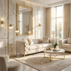 Sofa SORRENTO 3S Trzyosobowa Kremowa Welurowa