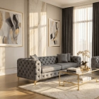 Sofa SORRENTO 3S Trzyosobowa Szara Welurowa