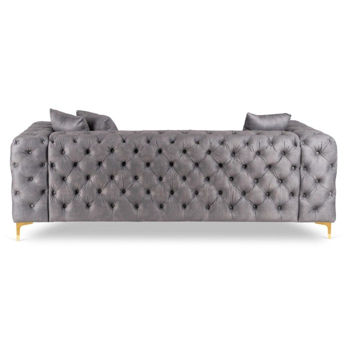Sofa SORRENTO 3S Trzyosobowa Szara Welurowa