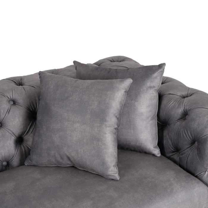 Sofa SORRENTO 3S Trzyosobowa Szara Welurowa