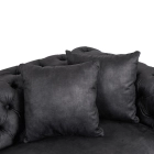Sofa SORRENTO 3S Trzyosobowa Czarna Welurowa